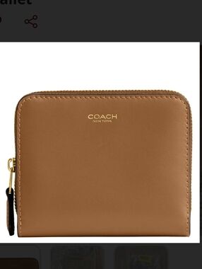 Coach New York Bill Fold Wallet in Saddle  Brown, Gold Hardware, Snap Closure